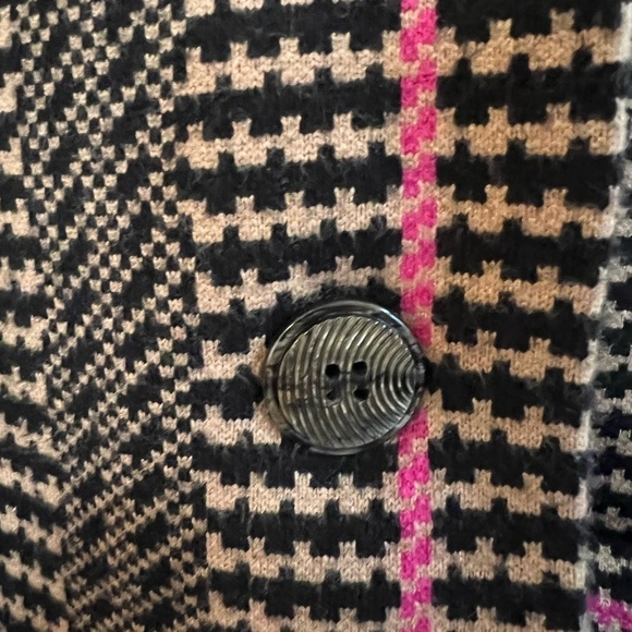 Women's Pink and Black Plaid Coat Jacket Size M - Picture 6 of 7